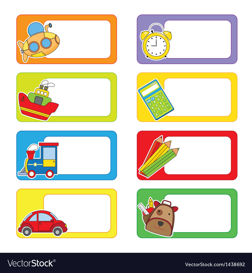 School labels Royalty Free Vector Image - VectorStock