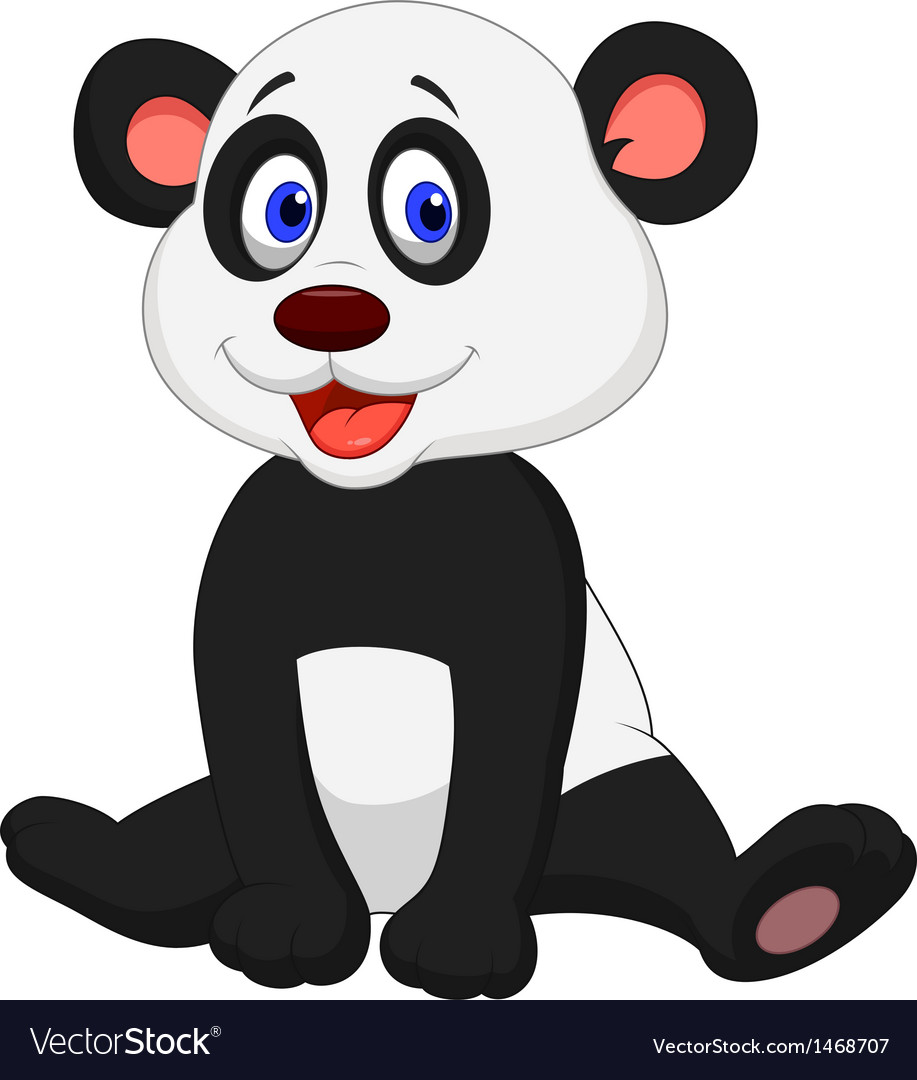 Download Cute baby panda cartoon Royalty Free Vector Image