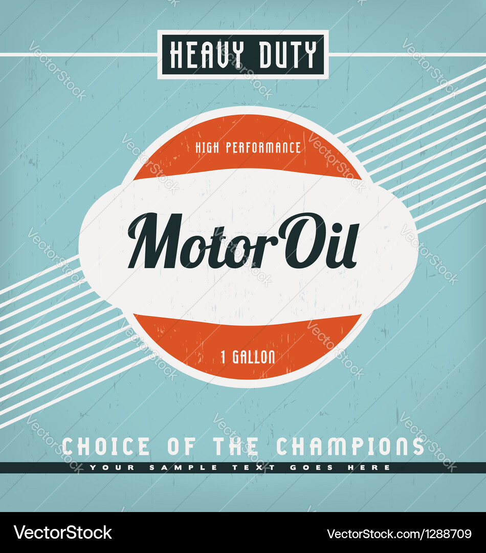 Motor Oil Label Royalty Free Vector Image VectorStock
