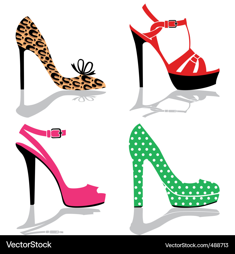 Women shoes collection Royalty Free Vector Image
