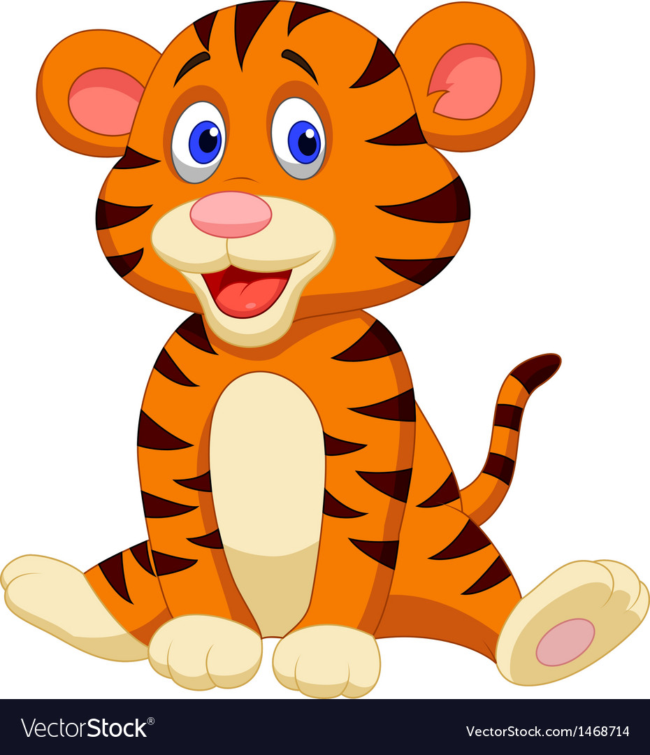 Download Cute tiger cartoon Royalty Free Vector Image - VectorStock
