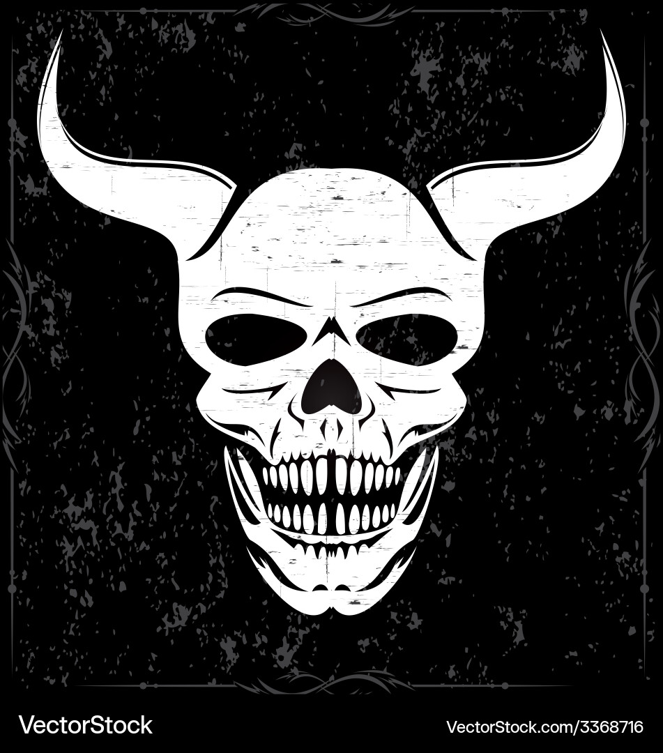 White Devil Skulls Royalty Free Vector Image VectorStock
