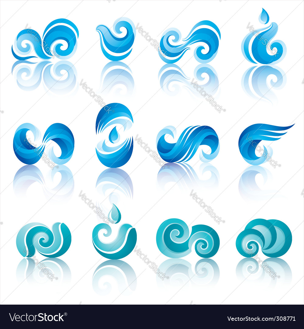 Wave icons Royalty Free Vector Image - VectorStock