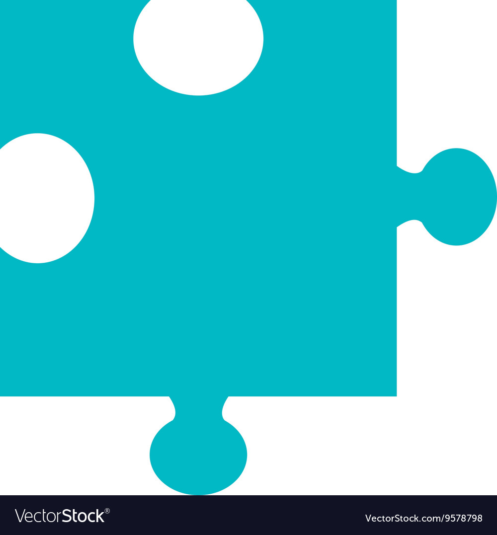Blue puzzle piece graphic Royalty Free Vector Image