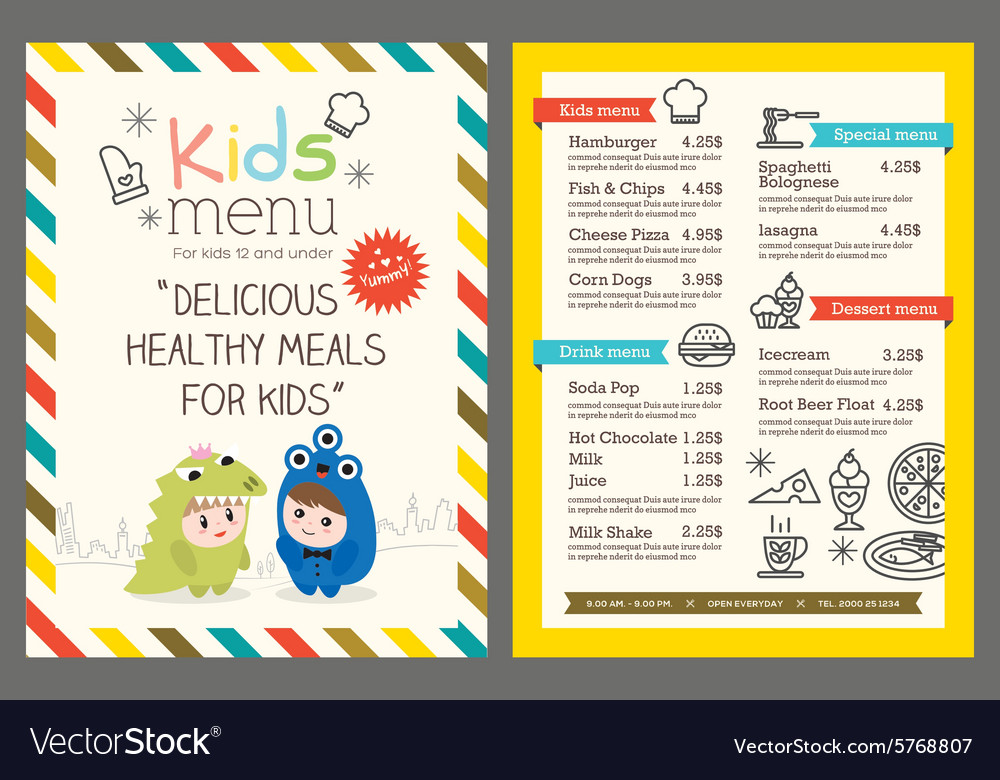meal menu template