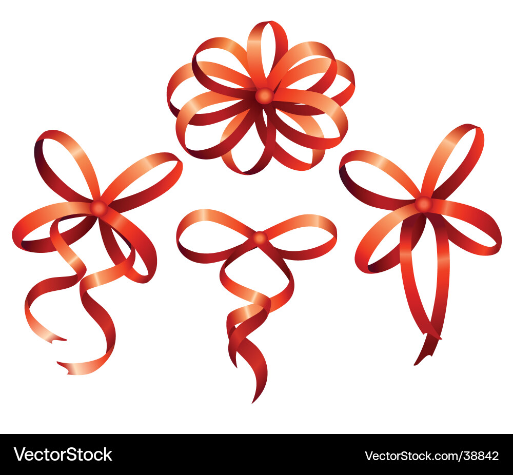 Ribbon and bows Royalty Free Vector Image VectorStock