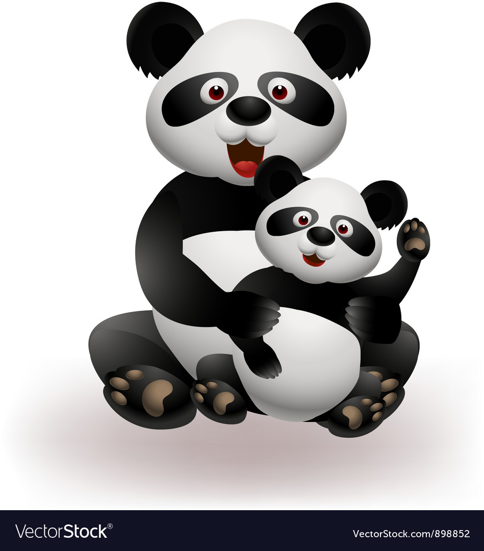Download Mother and baby panda Royalty Free Vector Image