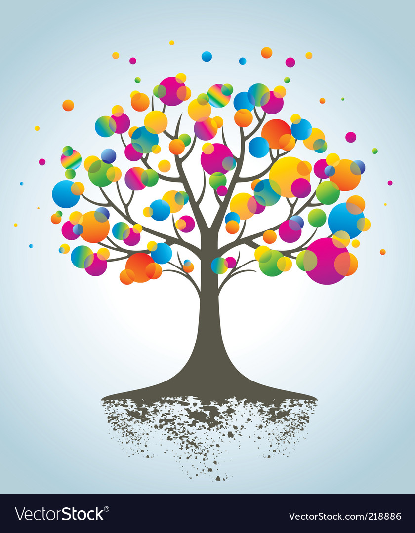 Colorful tree Royalty Free Vector Image - VectorStock