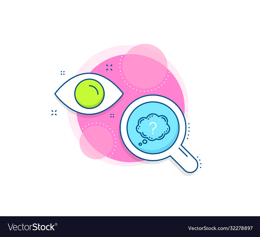 Question Mark Line Icon Quiz Chat Bubble Sign Vector Image