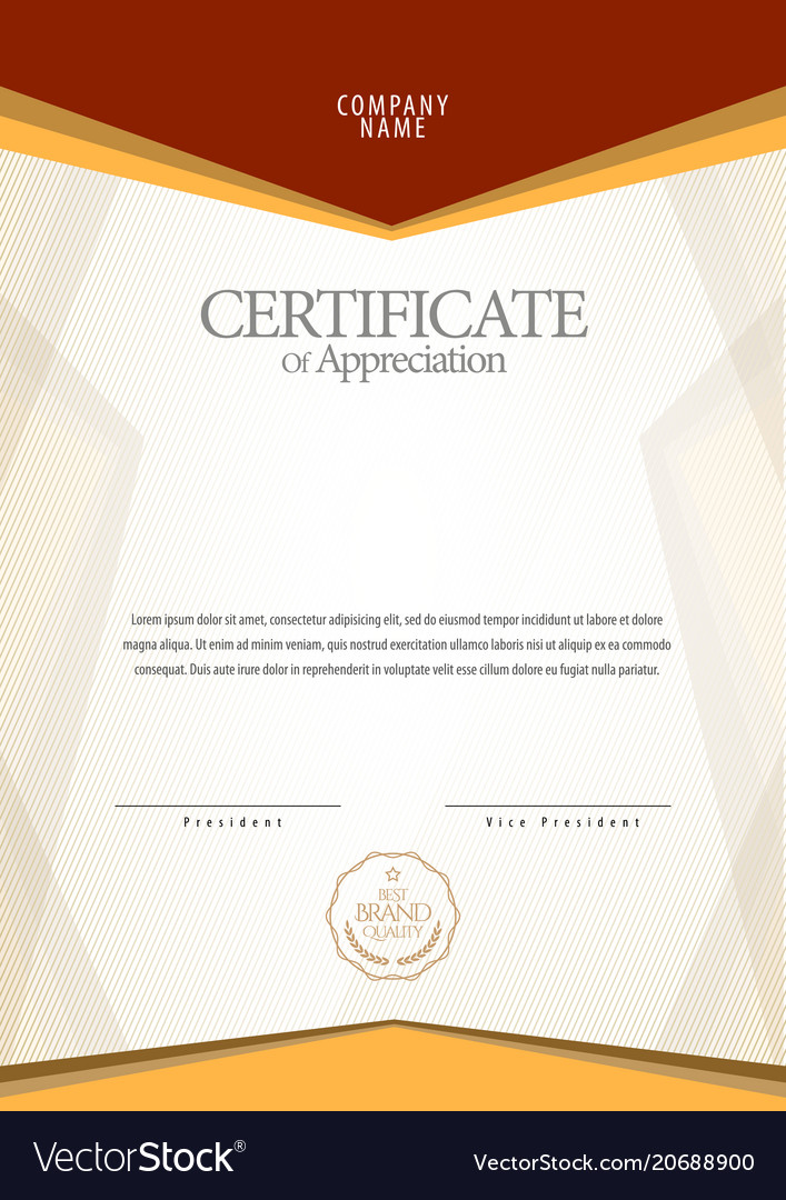 certificate template diploma currency border vector image