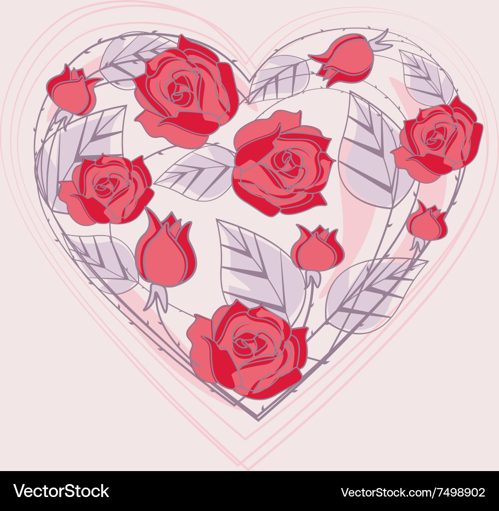 Red roses Royalty Free Vector Image - VectorStock