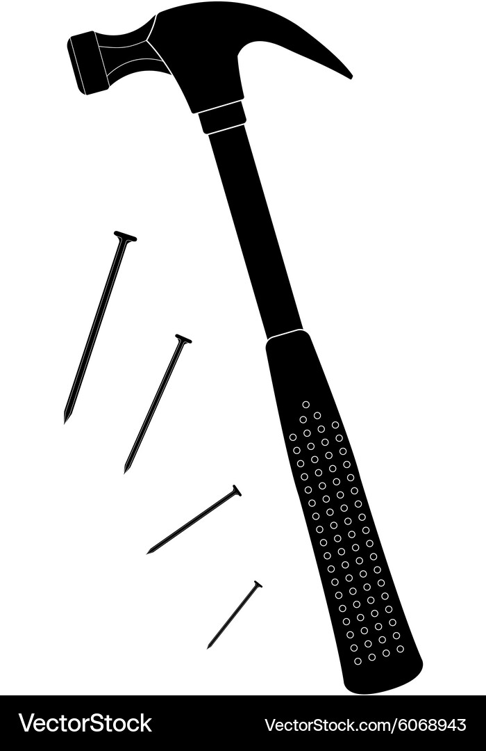 Claw hammer silhouette Royalty Free Vector Image
