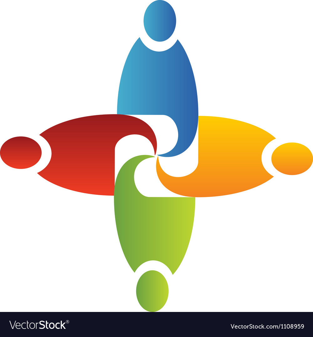 Download Teamwork unity logo Royalty Free Vector Image - VectorStock