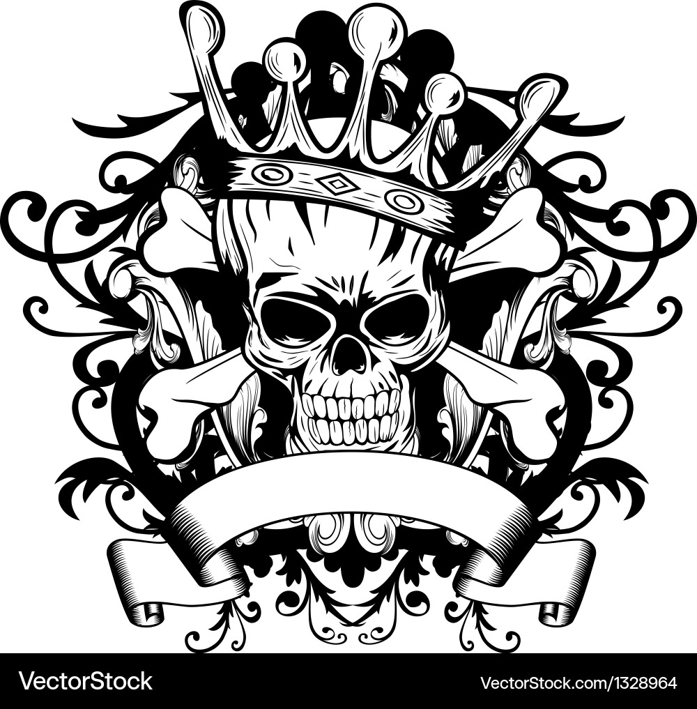 Skull with crown Royalty Free Vector Image - VectorStock