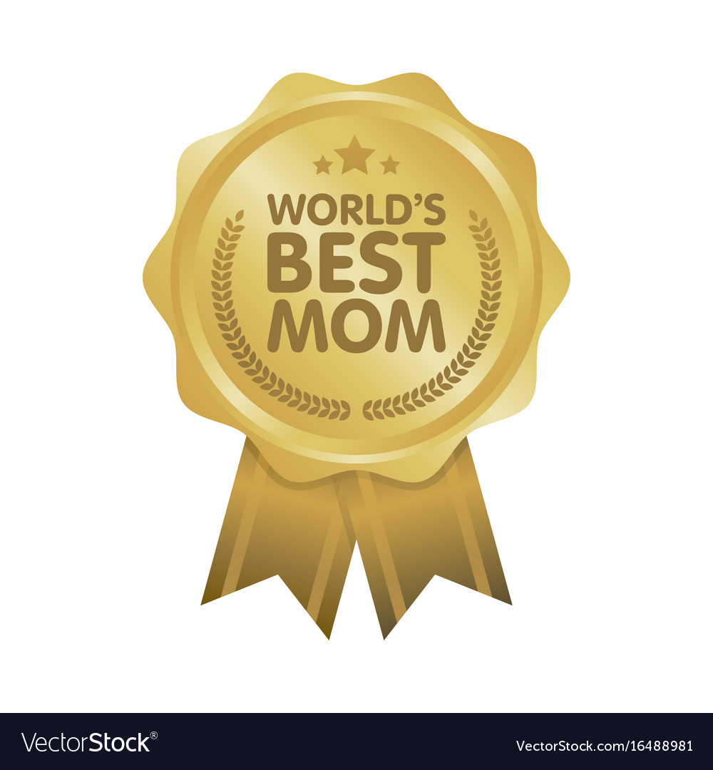 Download World best mom badge award Royalty Free Vector Image