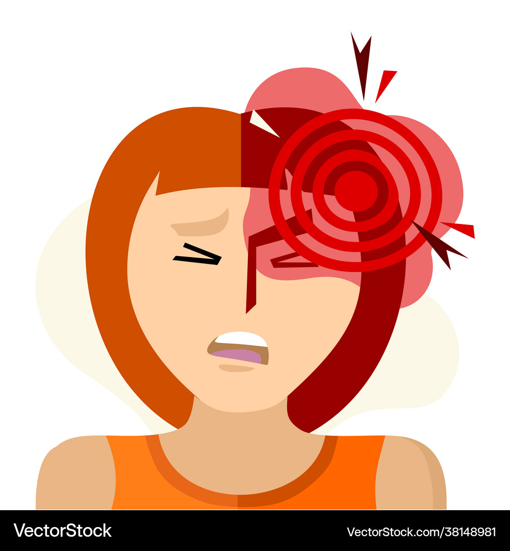 Headache migraine visual aura an image pain Vector Image