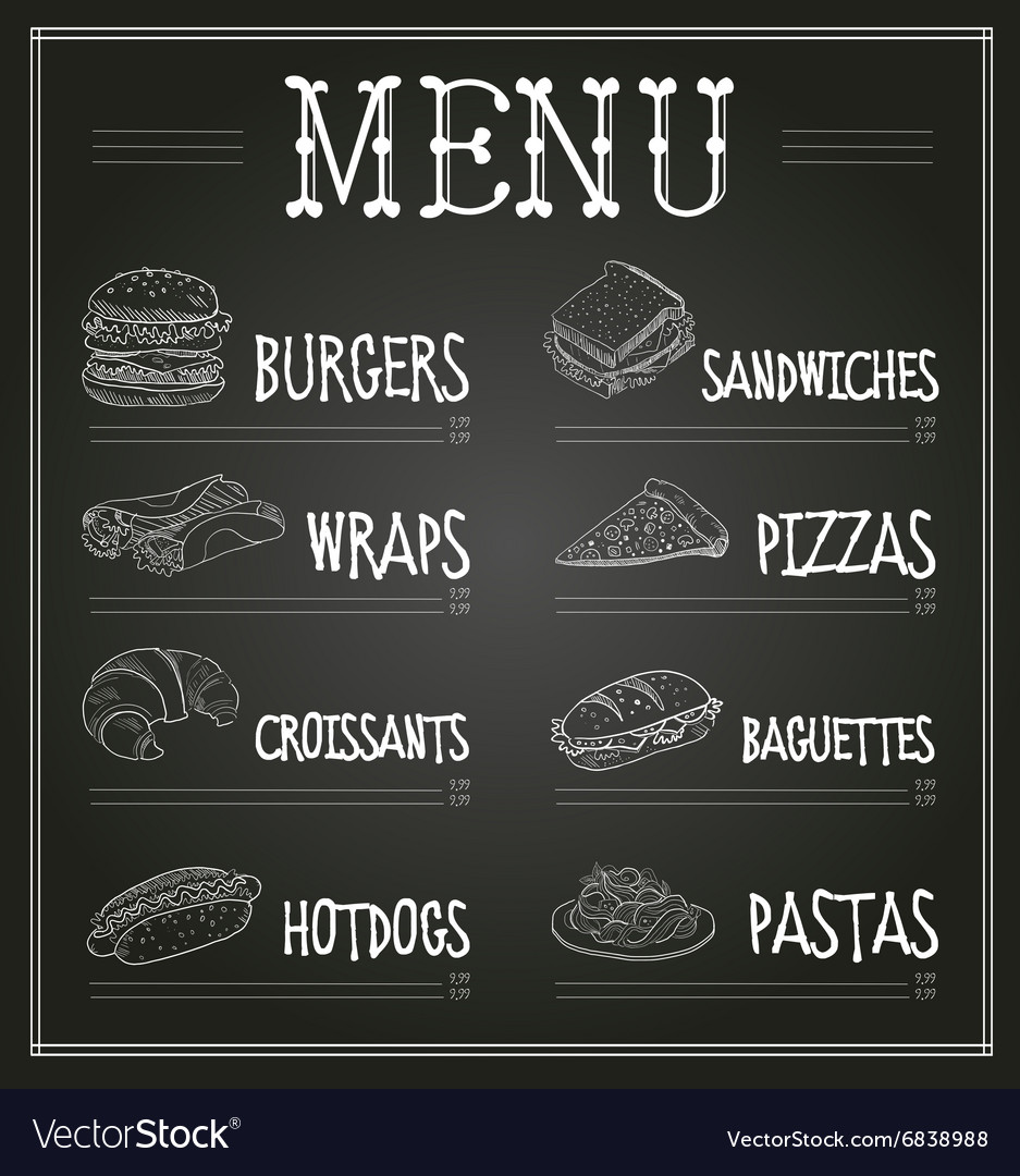 chalkboard menu template