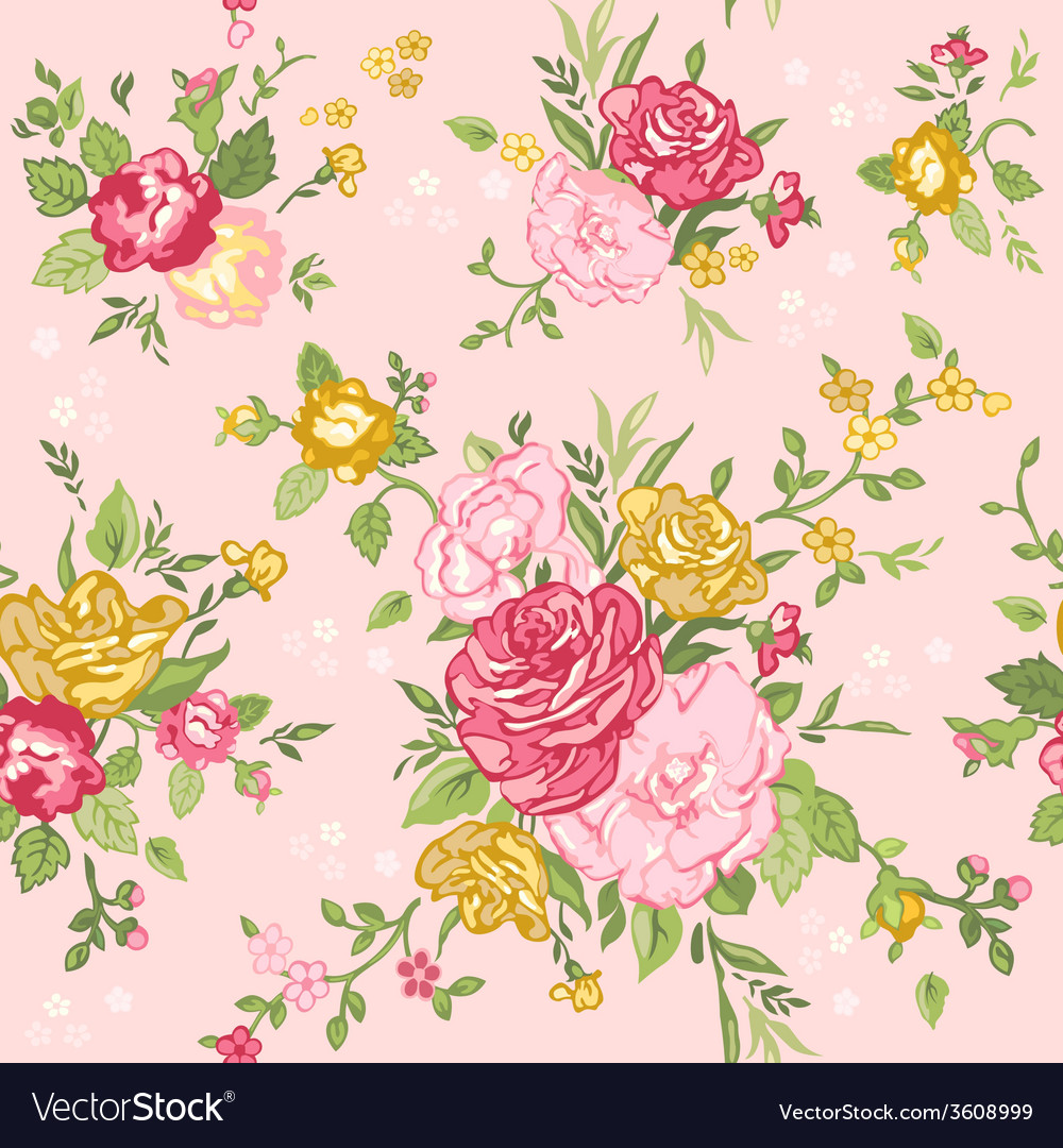 Seamless Fl Shabby Chic Background Royalty Free Vector Seamless Fl Shabby Chic Background Vector Image