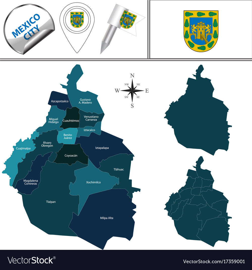 Vector map Mexico City