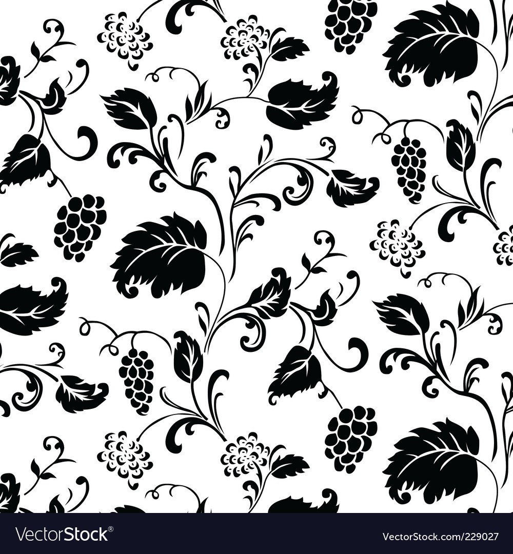 Grape vine pattern Royalty Free Vector Image VectorStock