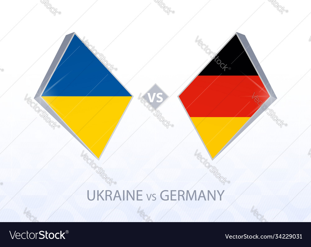 Europe football competition ukraine vs germany Vector Image