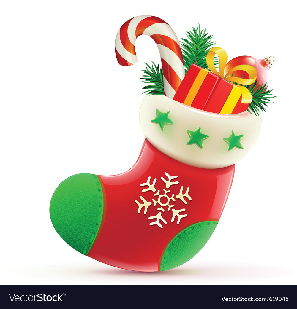 Christmas stocking Royalty Free Vector Image - VectorStock