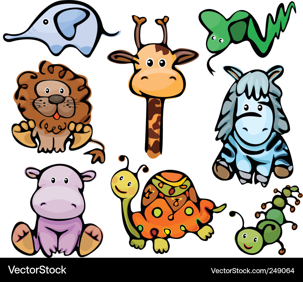 Cute baby animals Royalty Free Vector Image - VectorStock