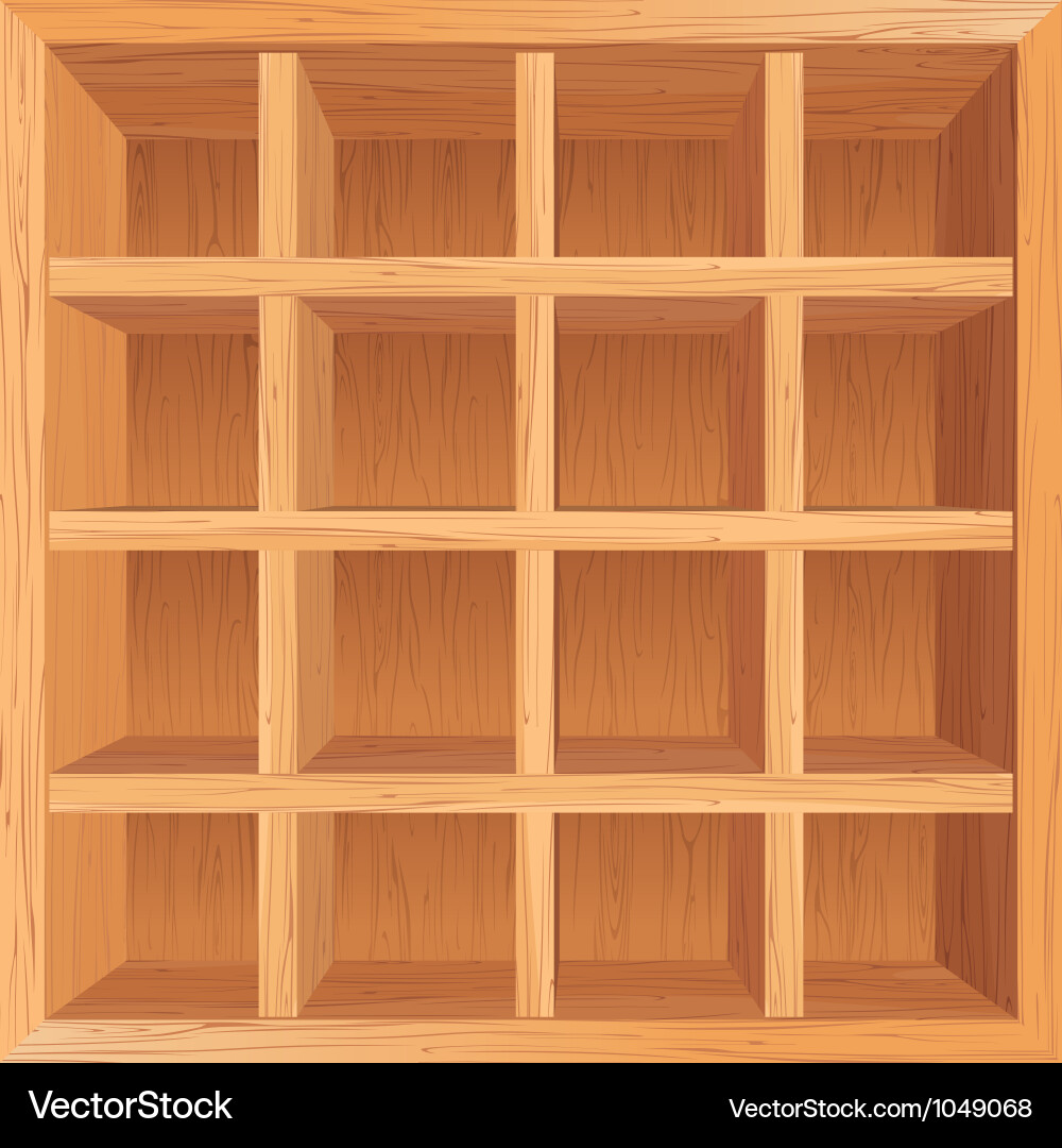 Wooden Shelves Background Royalty Free Vector Image
