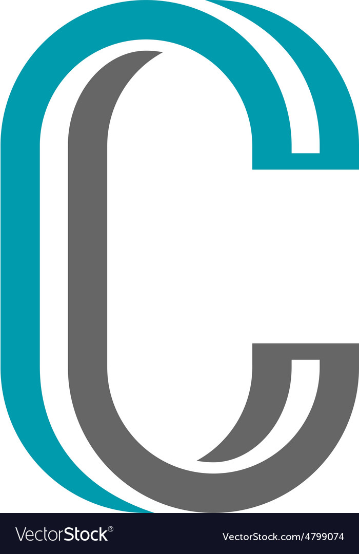 Twisted Letter C Icon Royalty Free Vector Image