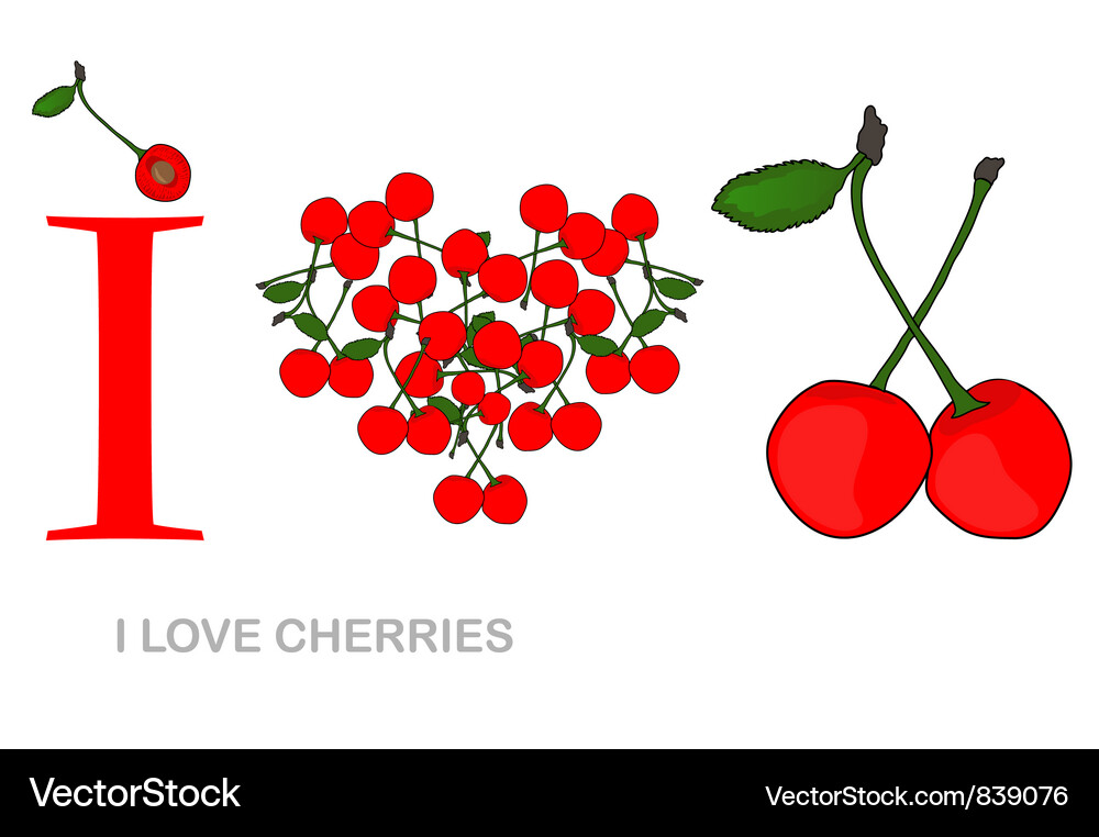 I love cherries Royalty Free Vector Image VectorStock
