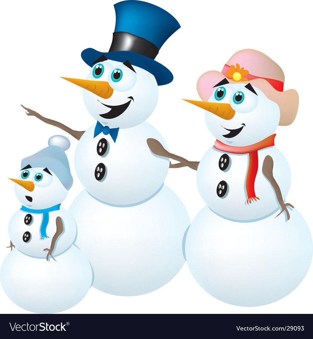 Download Snowman family Royalty Free Vector Image - VectorStock