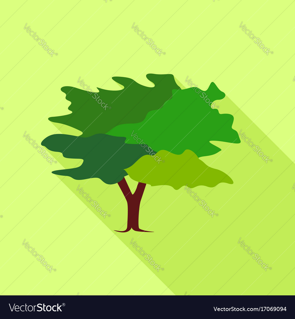 Tree icon flat style Royalty Free Vector Image
