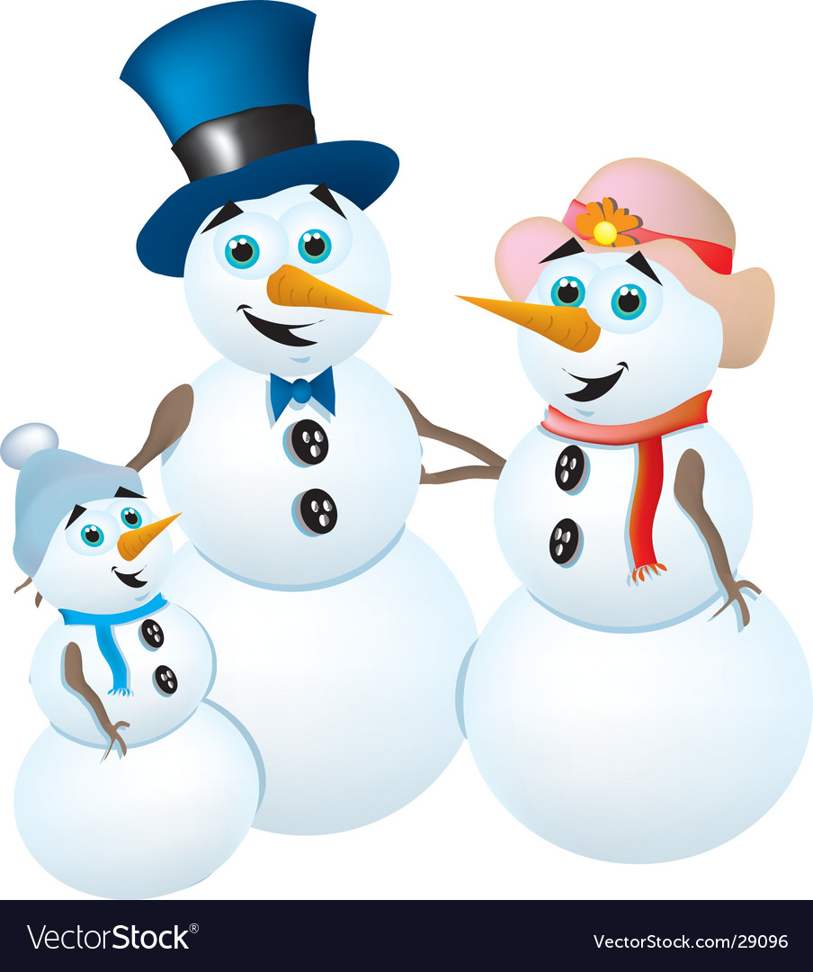 Download Snowman family Royalty Free Vector Image - VectorStock