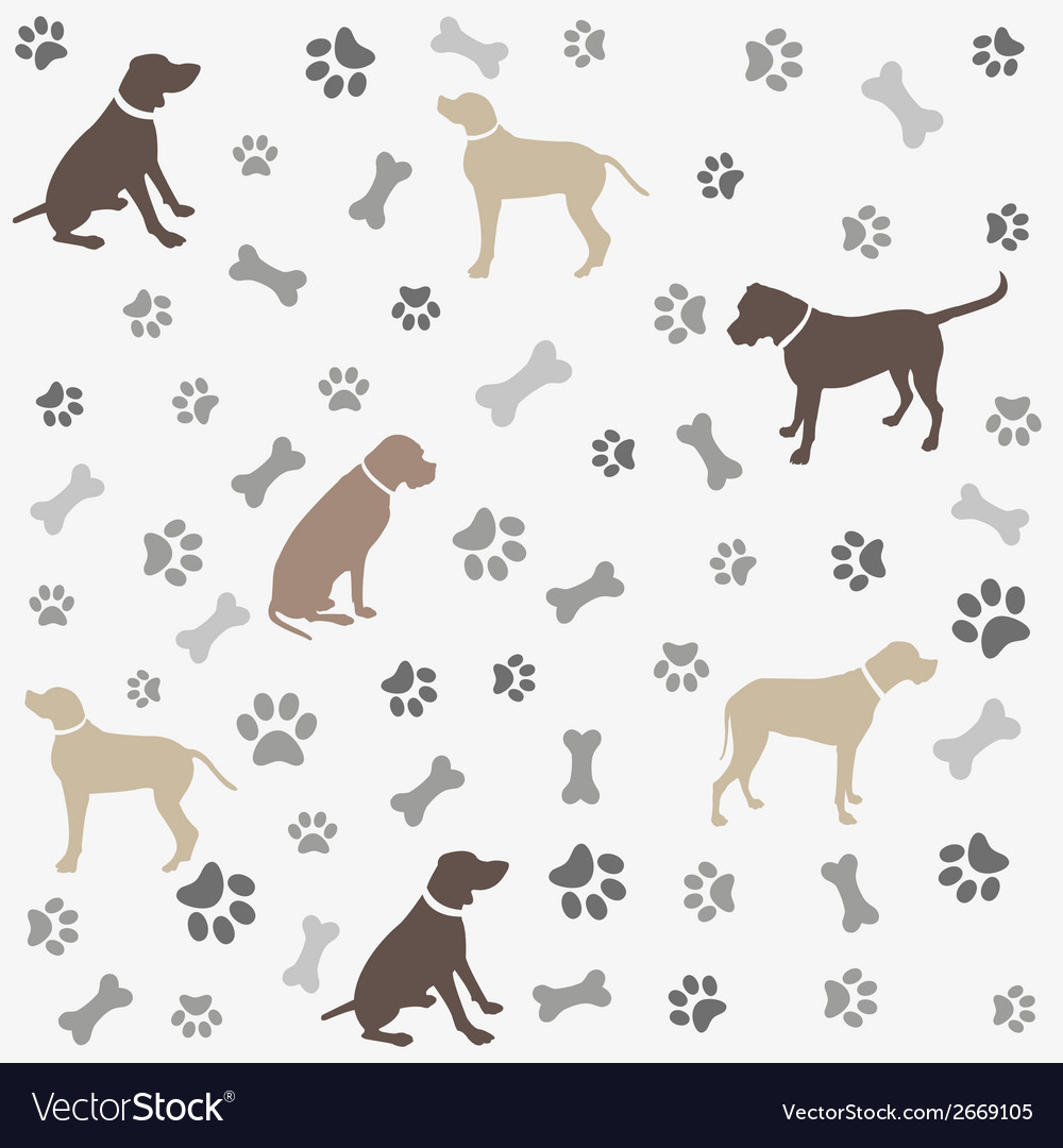 Background With Dogs Paw Print And Bone Royalty Free Vector