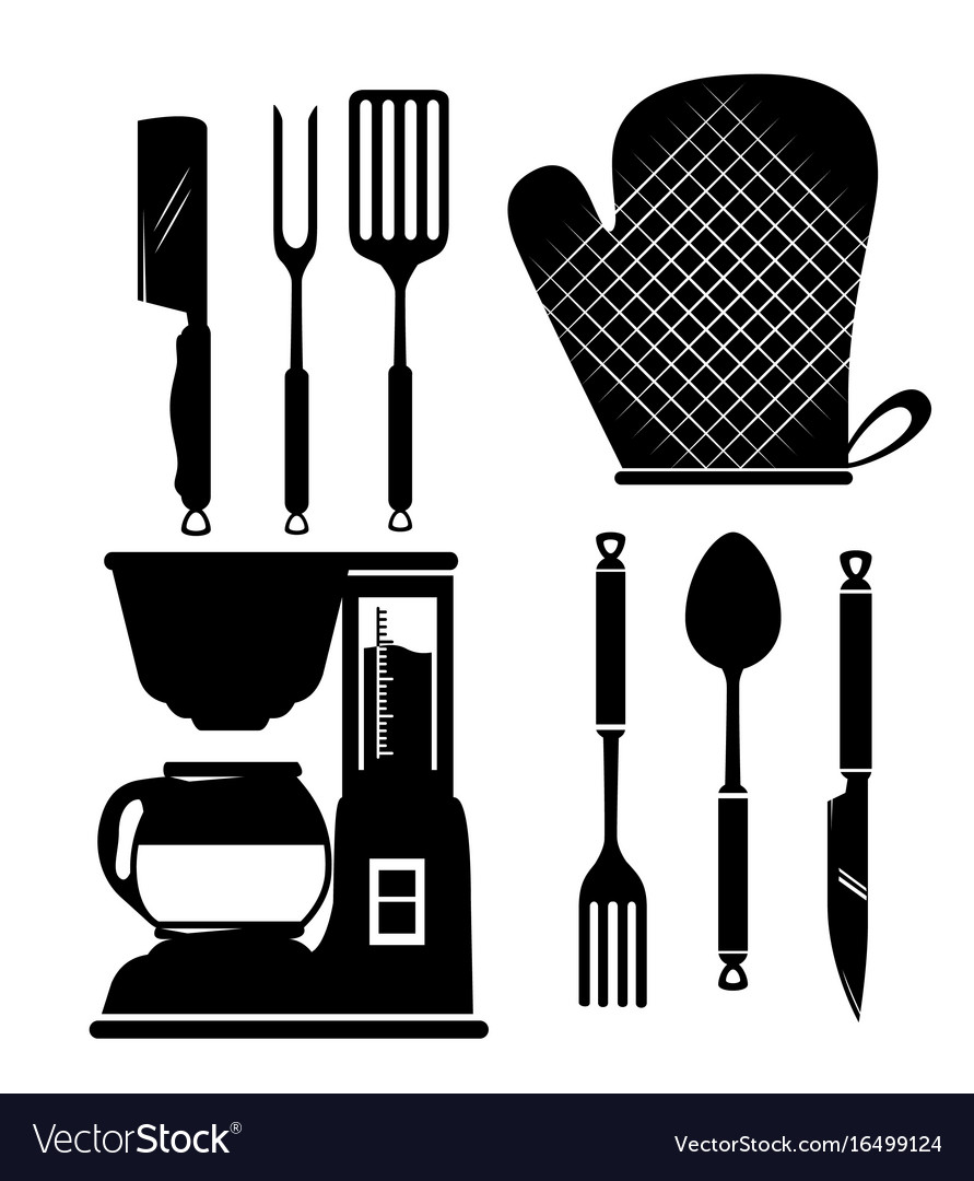 Kitchen Utensils Icon Set Royalty Free Vector Image