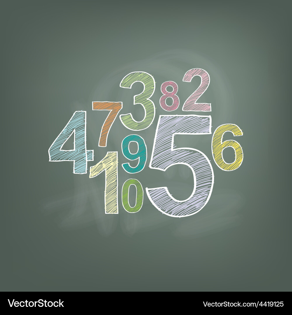 Number on chalkboard Royalty Free Vector Image