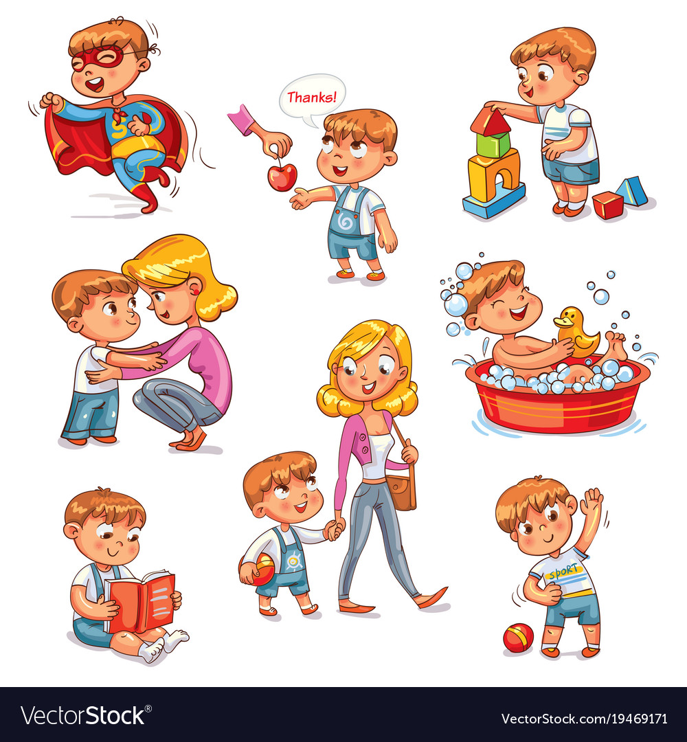 cartoon kids playing