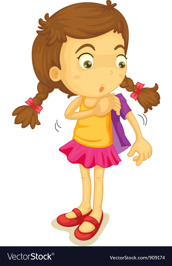 Girl getting dressed Royalty Free Vector Image