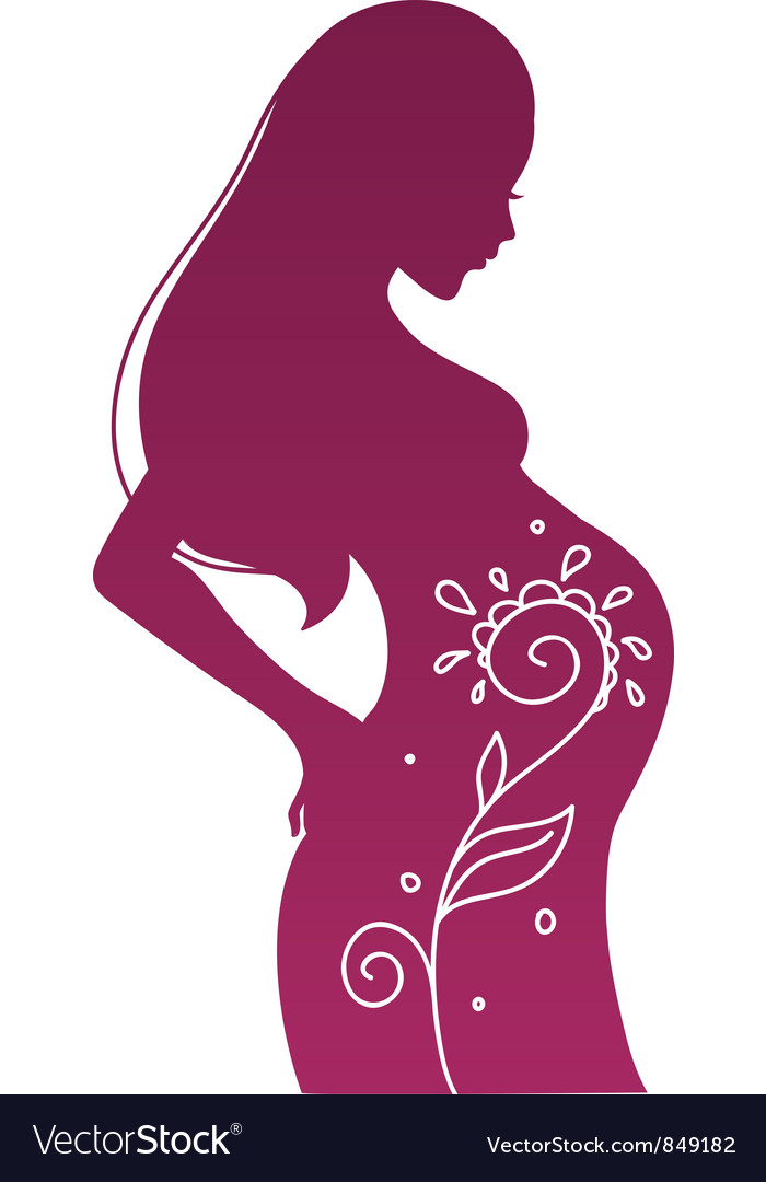 Download Pregnant woman silhouette Royalty Free Vector Image