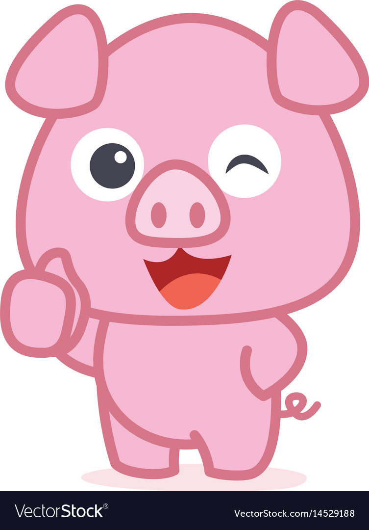 Character of cute  pig  cartoon  Royalty Free Vector Image