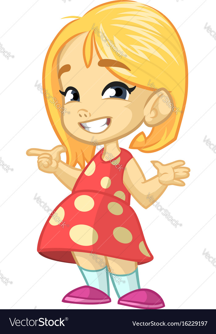 Cartoon cute little girl Royalty Free Vector Image