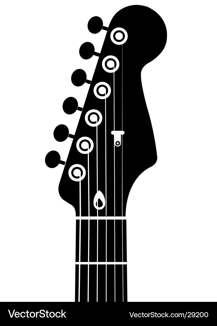Guitar head Royalty Free Vector Image VectorStock
