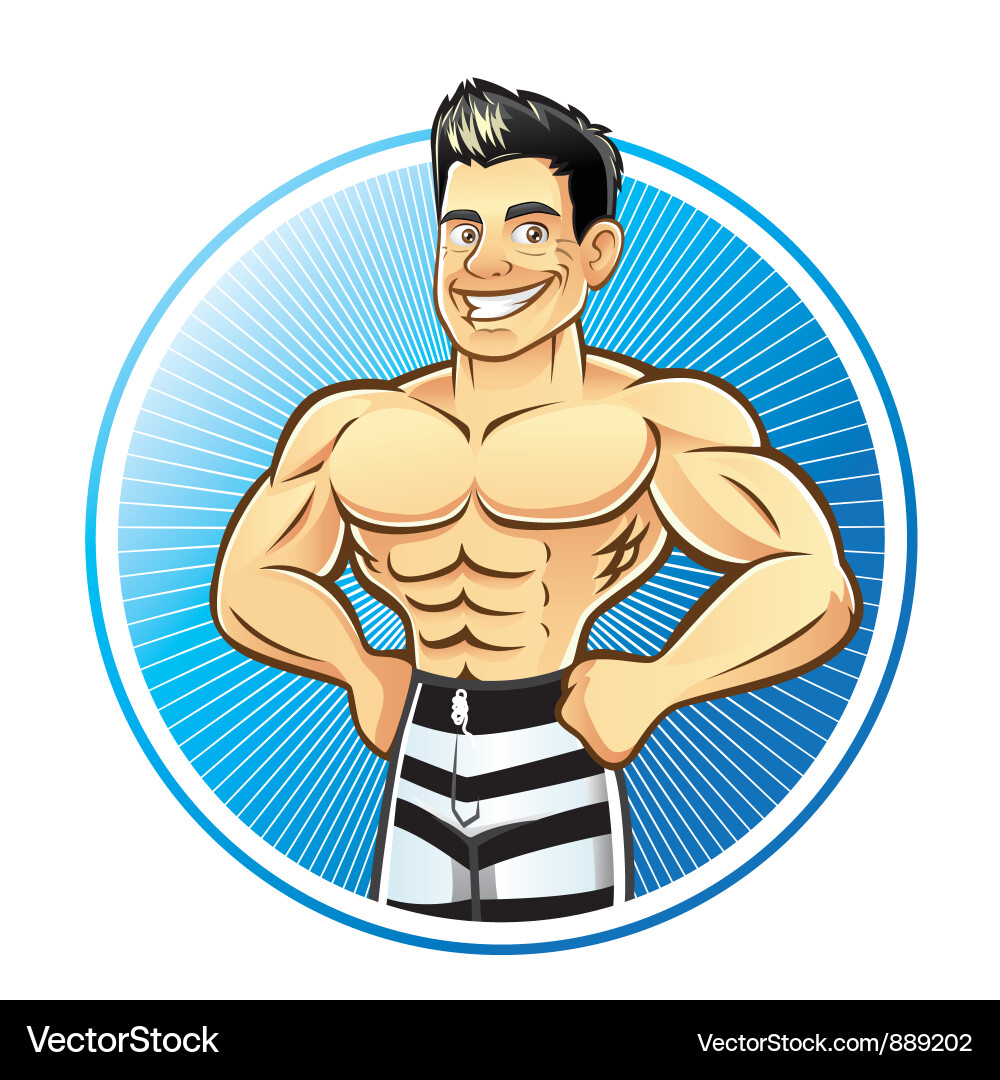 Muscle Man Royalty Free Vector Image VectorStock