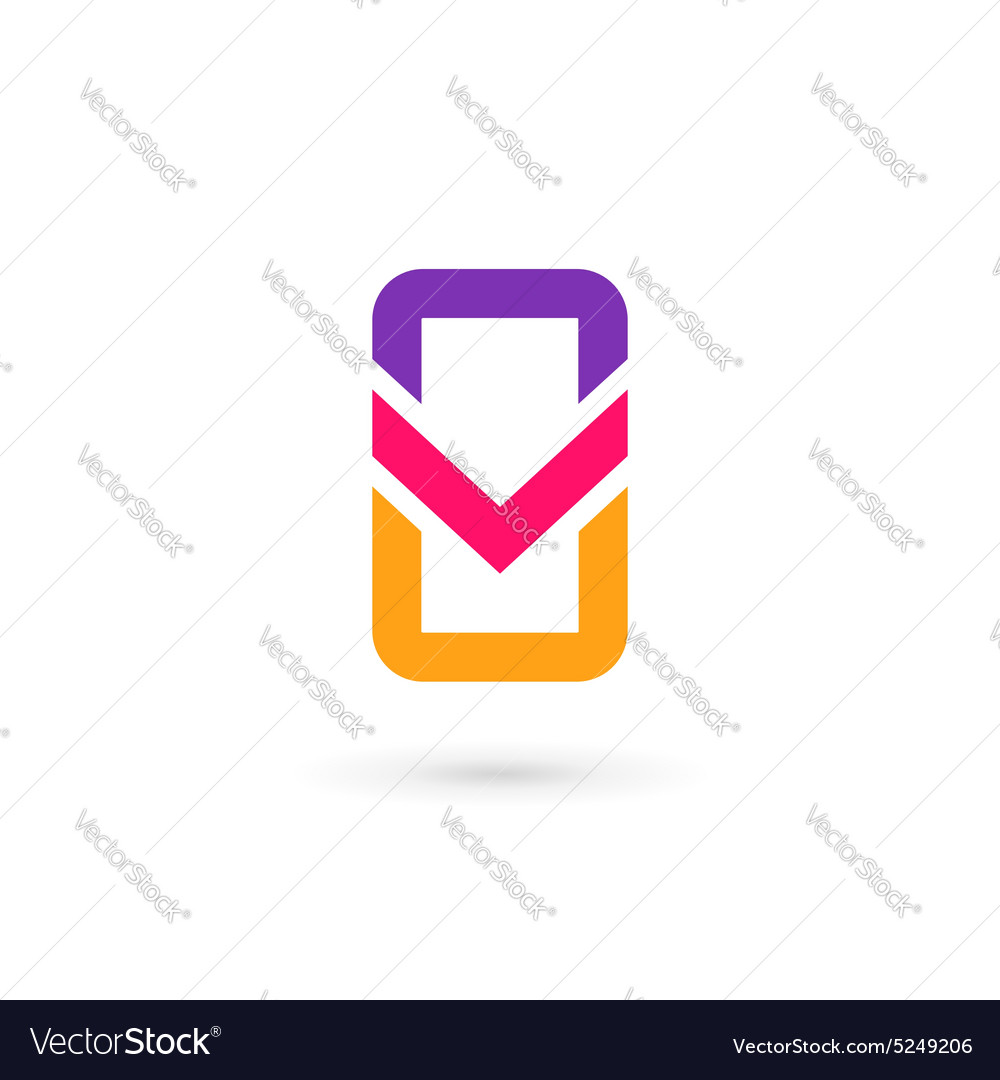 Mobile phone app letter v logo icon design Vector Image