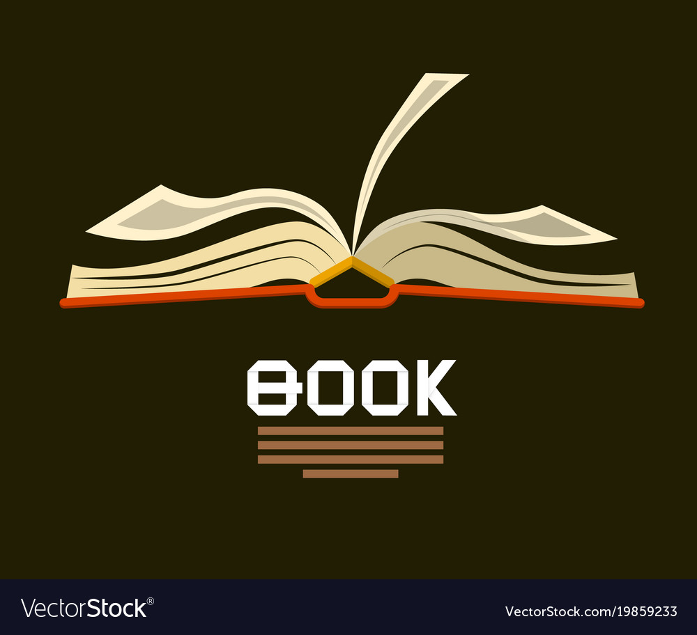  Open  book  logo  flat design  bookstore symbol Vector Image