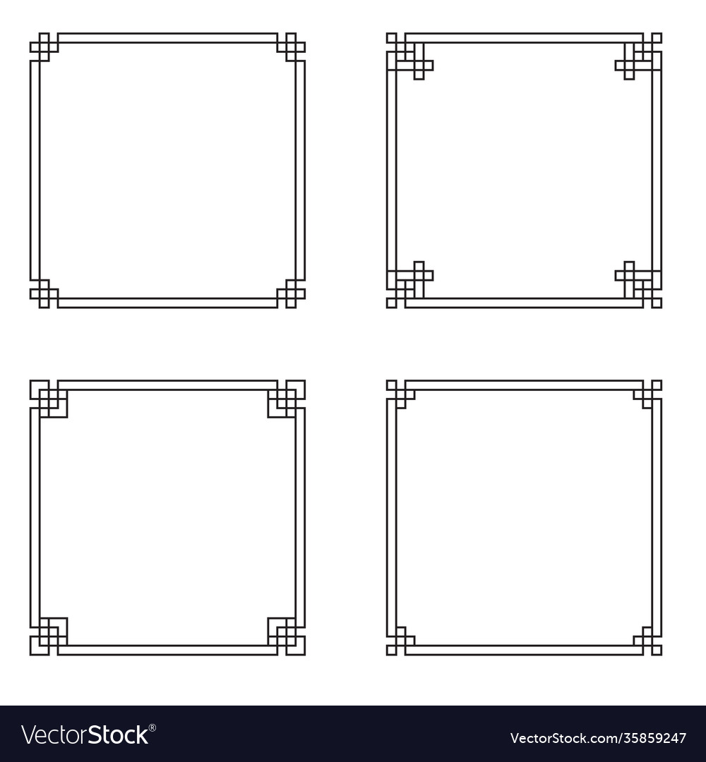 Abstract chinese style black frame template Vector Image