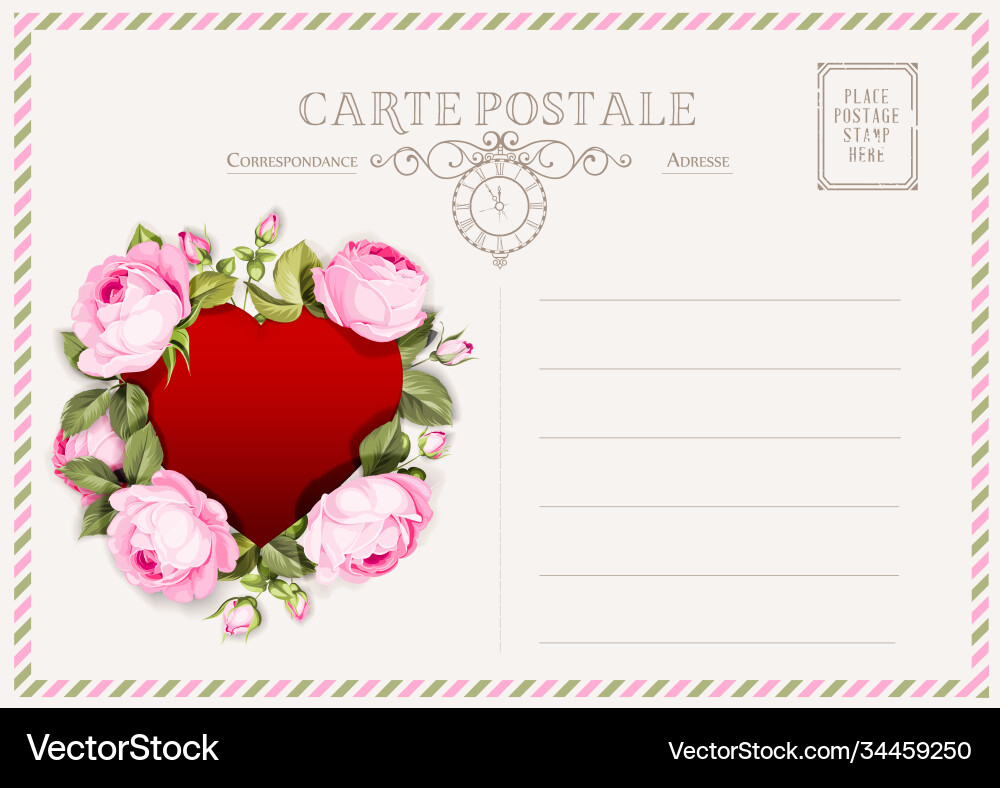 Vintage postcard background template Royalty Free Vector