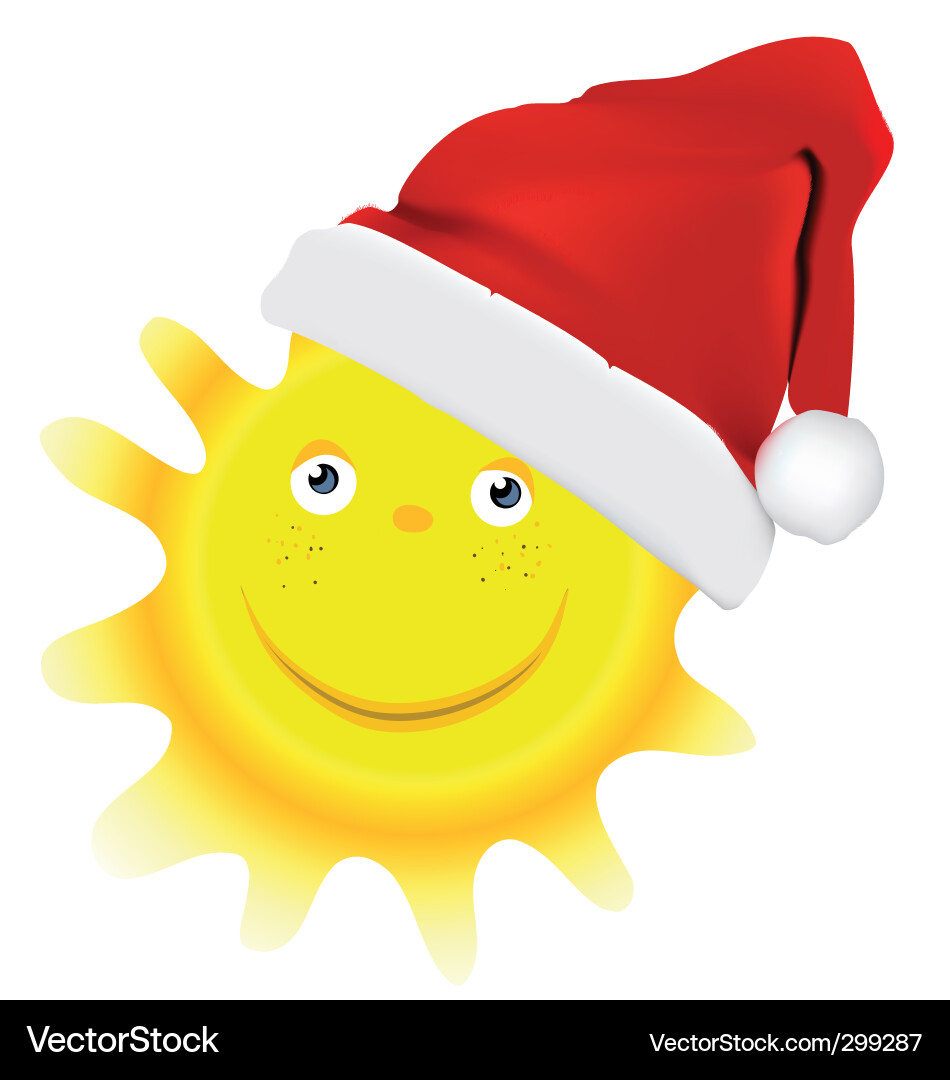 Cartoon Christmas sun Royalty Free Vector Image
