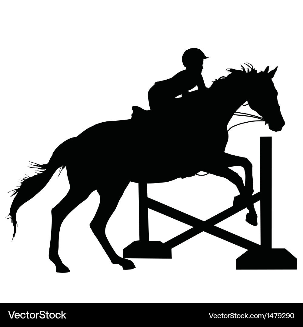 Horse Jumping Silhouette Royalty Free Vector Image