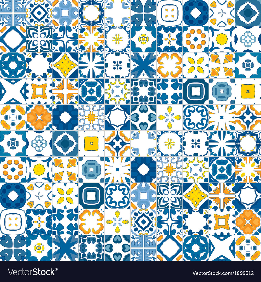 Portuguese Tiles Royalty Free Vector Image Vectorstock Portuguese Tiles Vector Image